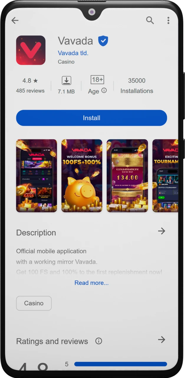 Download the Vavada Android app APK file from the official website.