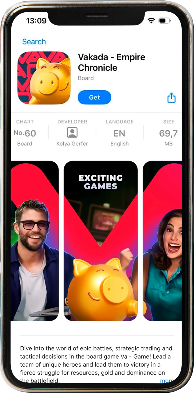 Click the download button to get the Vavada iOS app from the official site.