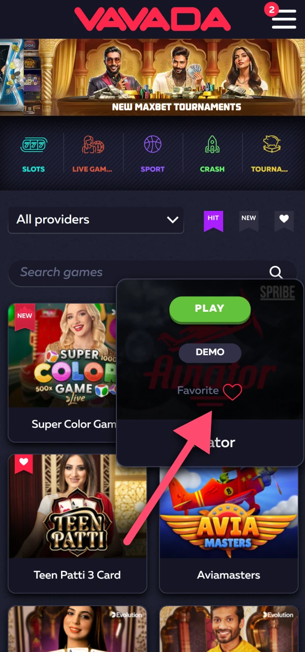 Access your favorite games easily in the official Vavada casino app.