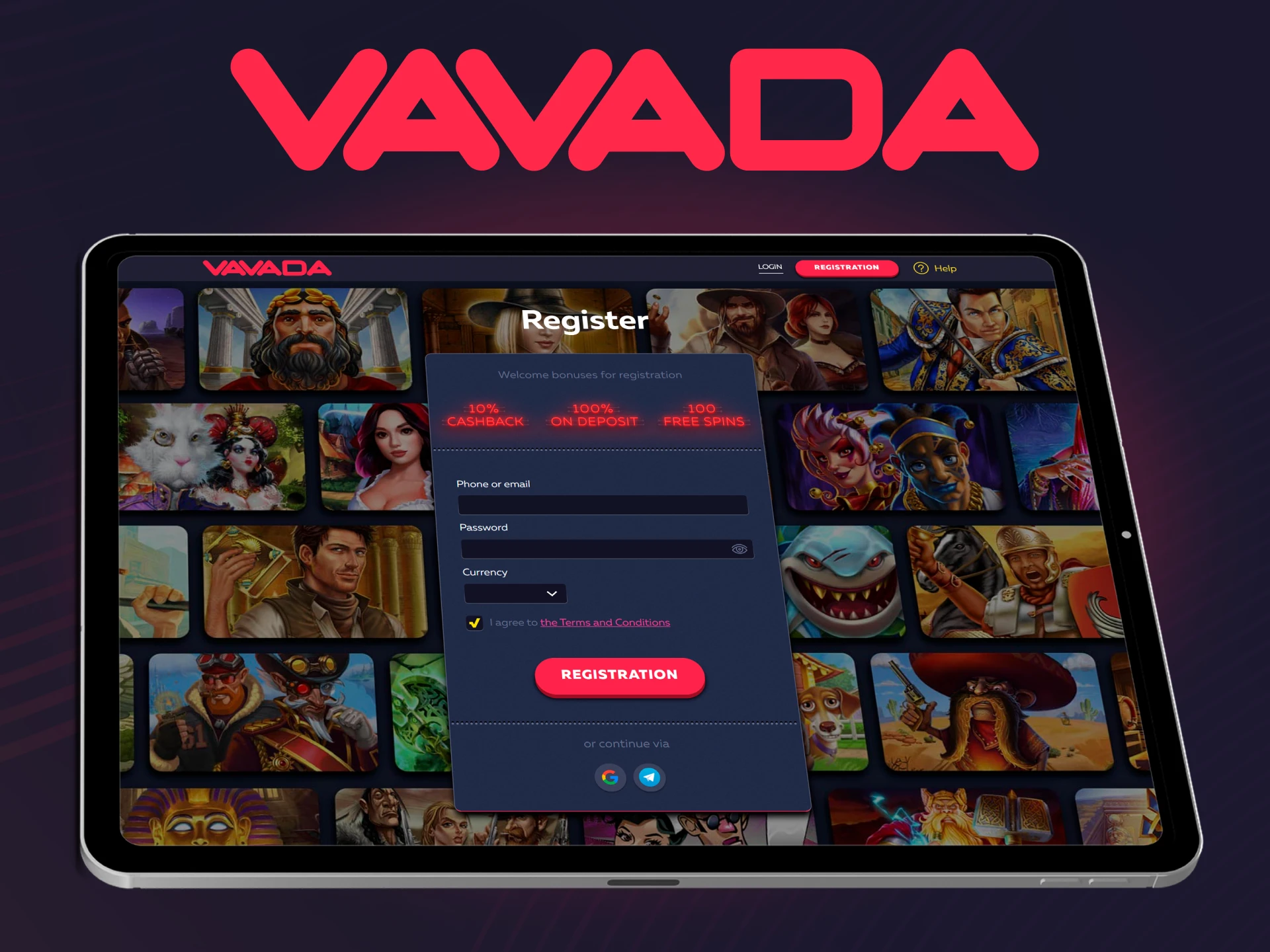 Learn how to register quickly through the official Vavada Casino website or app.