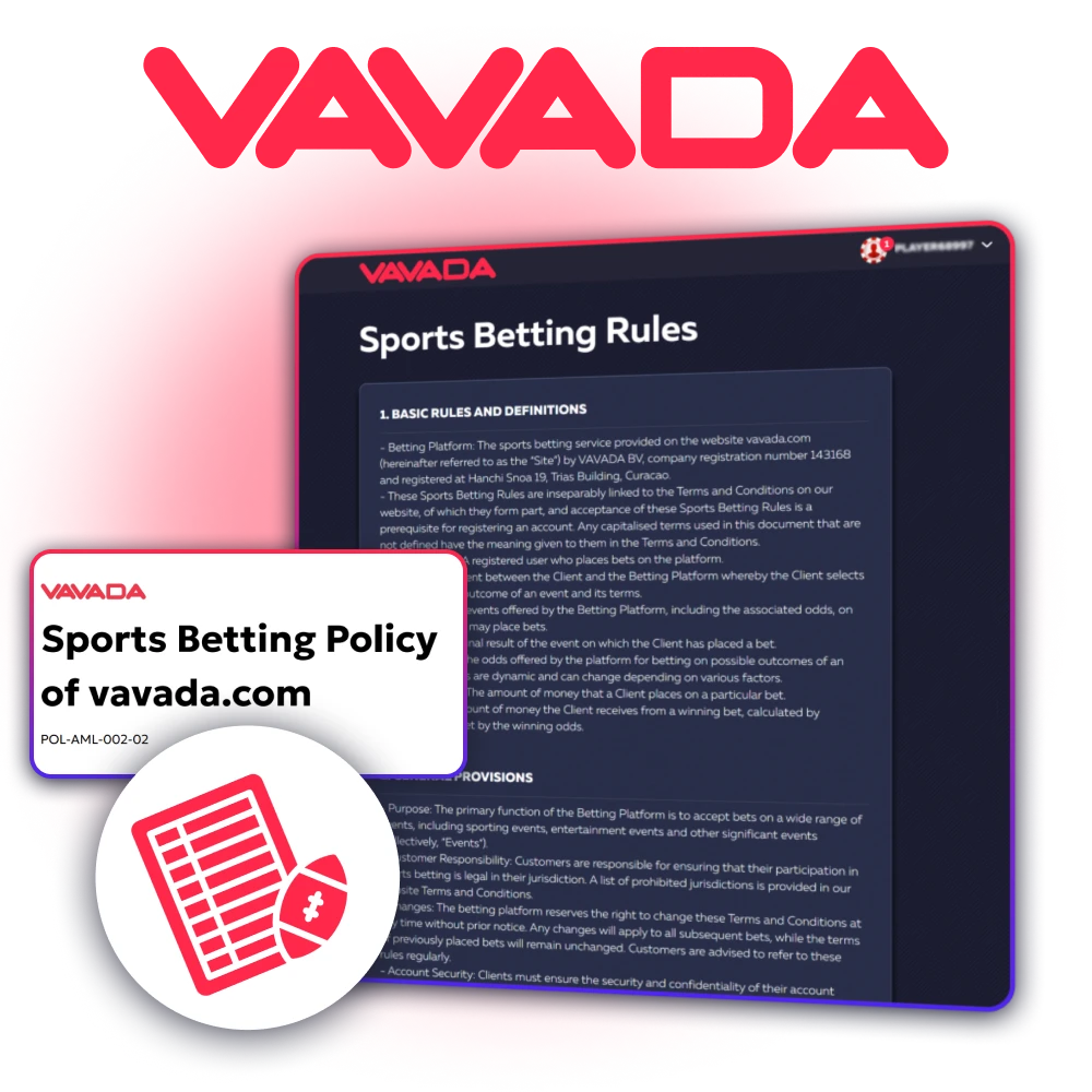 Sports betting rules at the official Vavada casino platform.